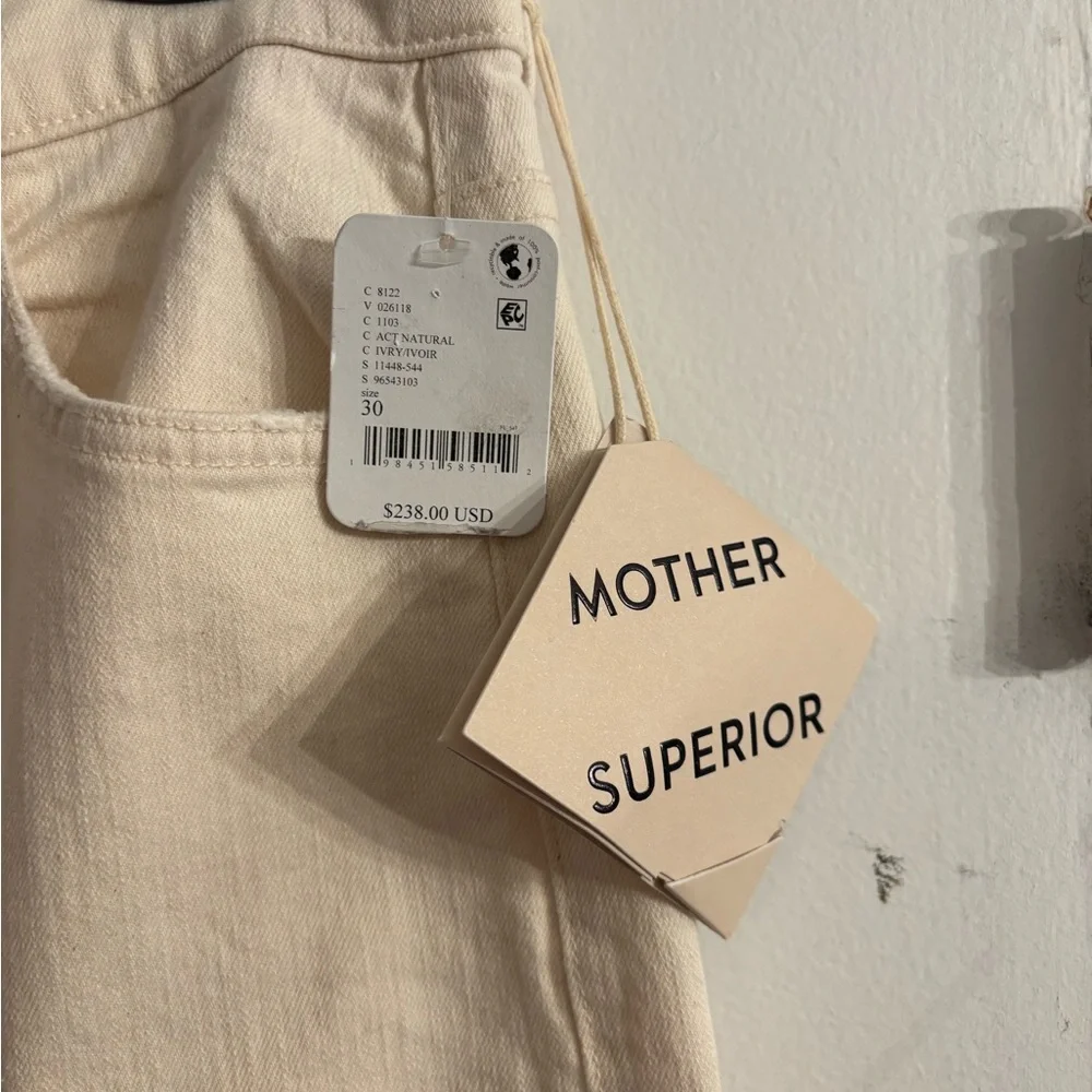 New Mother Superior Off White cre Spitfire Ankle Cuff Wide Jeans 30 $ 238 - Picture 3 of 7